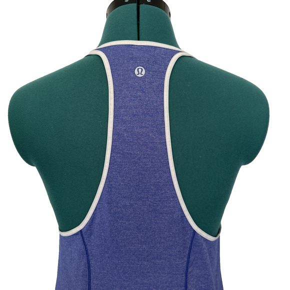 Lululemon Women’s Time To Sweat Tank Top My Race My Pace Running Gym Blue Size 6 - Picture 4 of 8